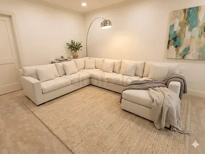 Crate and barrel beige color Ushape sofa