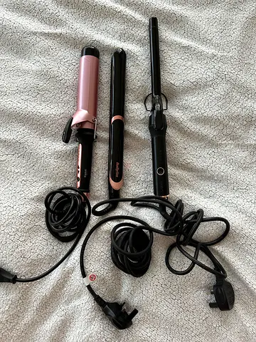 3 Hair Curlers Set – Like New 🔥  straightener, curling iron