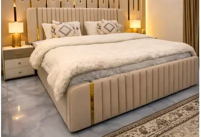 Stylish king size bd with Plush Headboard