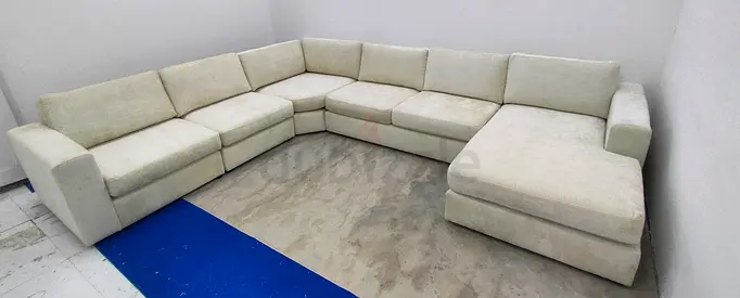 Eterno Home Center beige color Ushape sofa