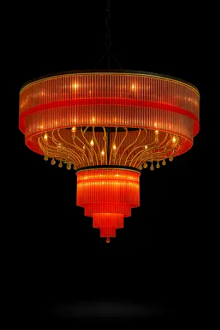 Stunning Red Crystal Chandelier