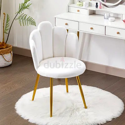 Chic White Velvet Accent Chair
