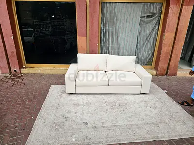 Wide arm vimle two seater sofa bed with mattress