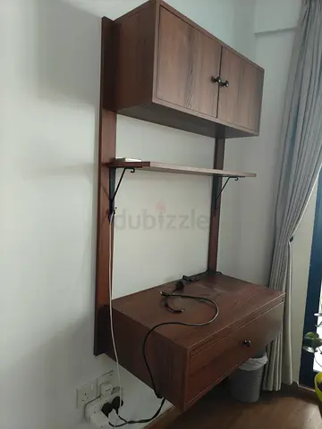 Modern Wall-Mounted Study Desk with Storage