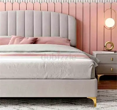 Modern Upholstered Bed with Nightstand
