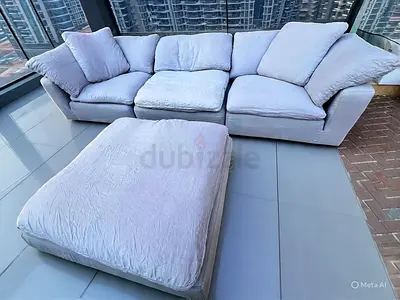 Marina home Luscious feather 🪶 filled sofa with footstool