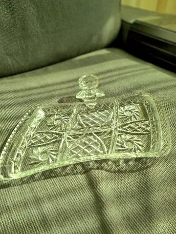 Russian Crystal Tray Candle Holder