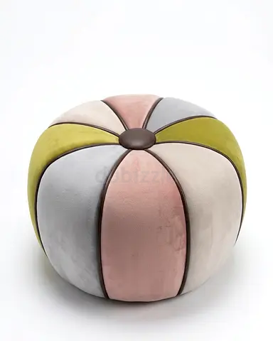 Colorful Velvet Pouf Ottoman