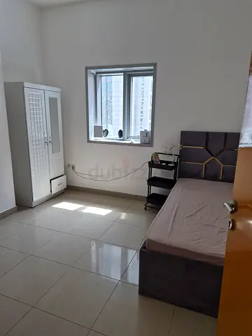 Single bed gray with mattress + 2 door cabinet