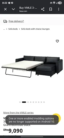 Ikea Black ⚫️ L shape leather sofa bed