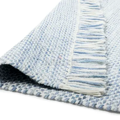 West elm Handwoven Blue and White Area Rug