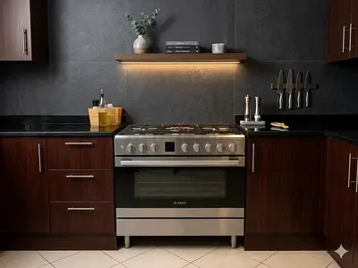 Bosch 90 X 60Cm 5 Gas Burners Gas Cooker Stainless Steel -  model HGK90VQ50M