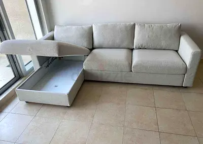 beige ikea vimle lshape sofa bed