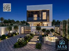 Own a luxurious villa in Ajman, including registration fees, with modern designs, spacious layouts,