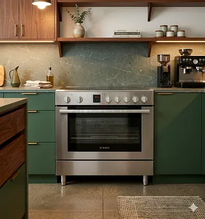 Bosch series 8 Electric ceramic 5 hobs cooking range oven fan stove 90x60 model HKK99V850М