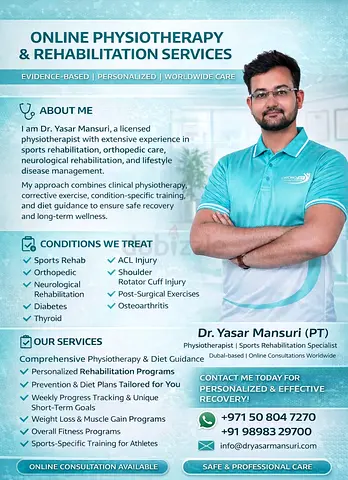 DR. YASAR PHYSIOTHERAPIST  LICENCED PERSONAL TRAINER