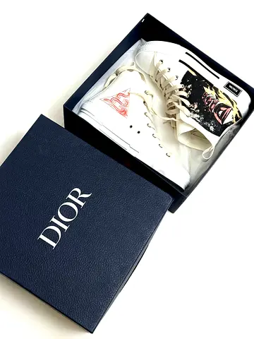 Dior B23 High Top AsteroDior Abstract Flame Logo Sneakers Unisex - Size 40