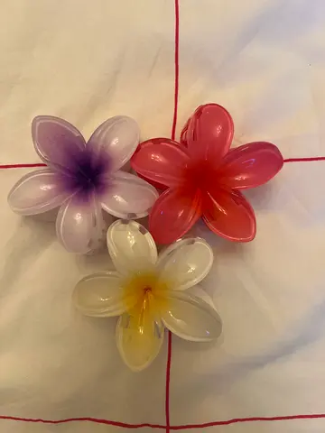 Colorful Decorative Flowers claw clips 3 piece