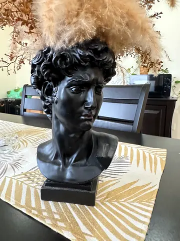 Black David Bust Sculpture — Decorative Home Accent