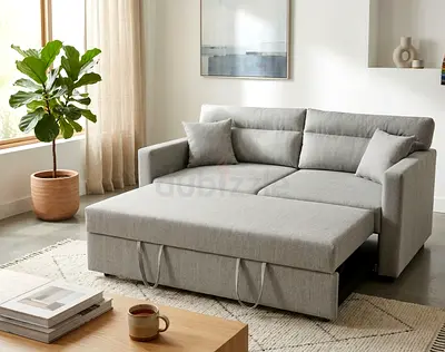 Modern Grey Sofa Bed with Storage