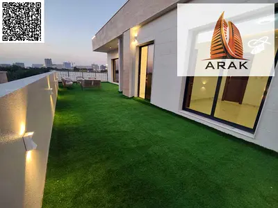A luxurious villa available for rent in Al Yasmin with a direct view of Al Yasmin Park. The villa features a modern design, spacious layout