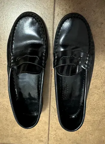 Black leather penny loafers - used, good condition