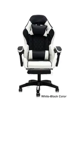 Modern Ergonomic Gaming Chair in White-Black Color