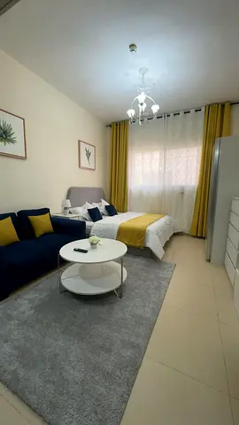 Furnished studio for rent in Yasmeen Towers Ajman, bills, internet and parking included.