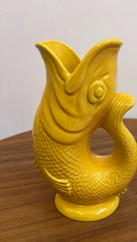 Yellow Fish-shaped Vase for decor