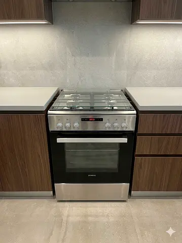 Siemens 4 Burner Gas Electric Oven with fan Cooker model  НХ8P3АЕ5OM Silver 60cm stove