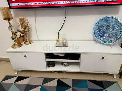 White single-drawer wooden cabinet (used)