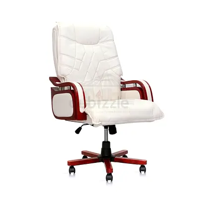 Executive Office chair with wooden arms and wheels