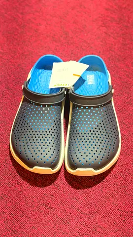 Cross Blue perforated slip-on clogs (unisex)