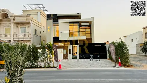 A villa with a price including electricity, water and air conditioning on the main street, ready to move in, in the most prestigious areas of Ajman. F