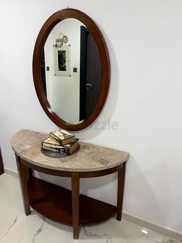 Console + mirror with marble top