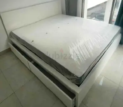 IKEA Malam king size 180×200cm bed frame with IKEA mattress and 2 big storage drawers underneath is