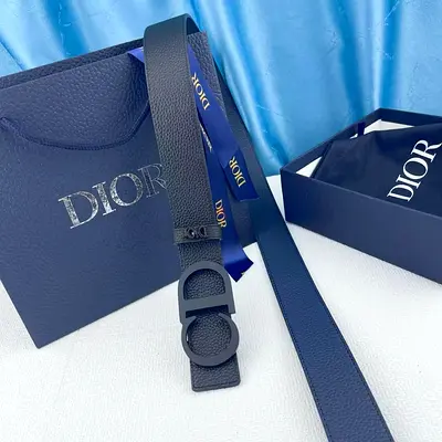 Dior Black Belt with Box and Dust Bag