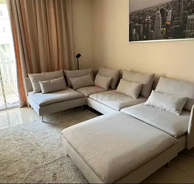 Ikea Soderhim Lshape sofa with footstool