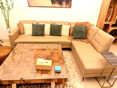 Stylish L-Shaped Sofa in Beige