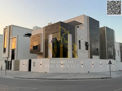 Luxury villa in Al-Haliyo 2 – 6 master bedrooms with a majlis, two living rooms, a modern kitchen, two floors, and a roof terrace. Registration fees i