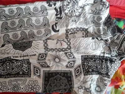 Stylish Black and White Printed Scarf