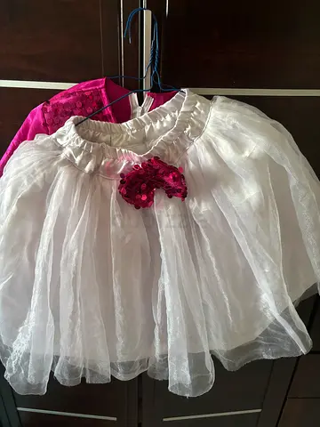 Beautiful White and Pink Dress for Girls