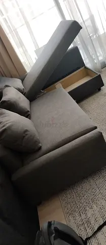 IKEA L Shape Sofa cum bed with big storage and you can fix the storage left or right anyside
