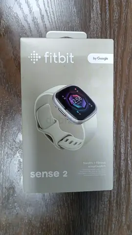 FITBIT ACTIVITY TRACKER SENSE 2 FITNESS SMARTWATCH LUNAR WHITE / PLATINUM ALUMINUM