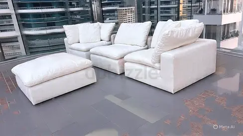 Marina home feather 🪶 filled modular sofa with footstool