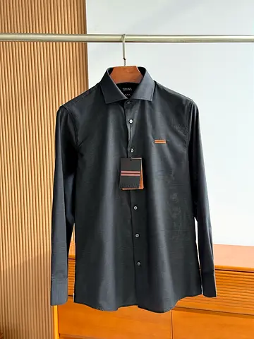 Mens zegna  Black Long Sleeve Shirt