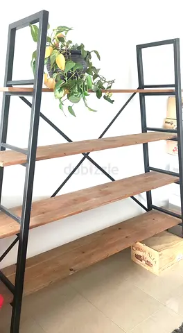 Industrial Wooden bookcase - steel structure - 200x200x45