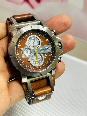Fossil Mens Sport Watch with Brown Strap