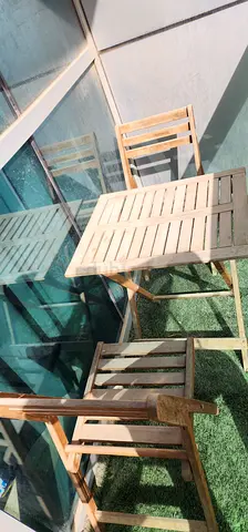 Wooden patio/outdoor slatted chairs - used