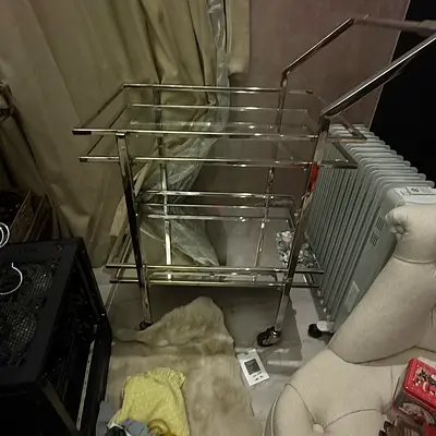 Stylish Silver Serving Cart